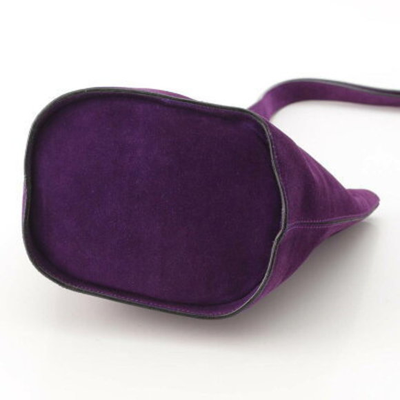 Celine Circle Logo Plate Suede Shoulder Bag Purple - Picture 5 of 10